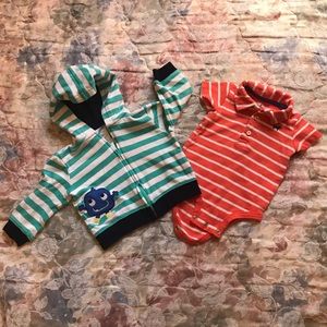 Carter’s - Striped Hoodie and Striped Onesie